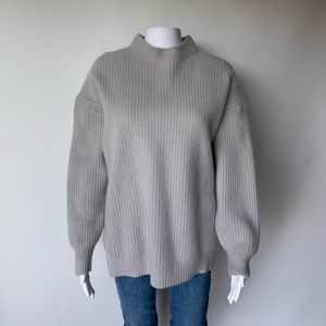 Lafayette 148 New York Gray Turtleneck Sweater